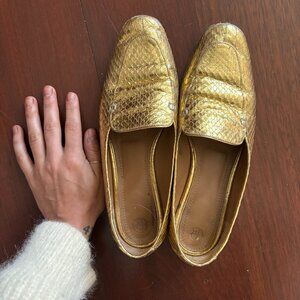 The Row Gold Loafers